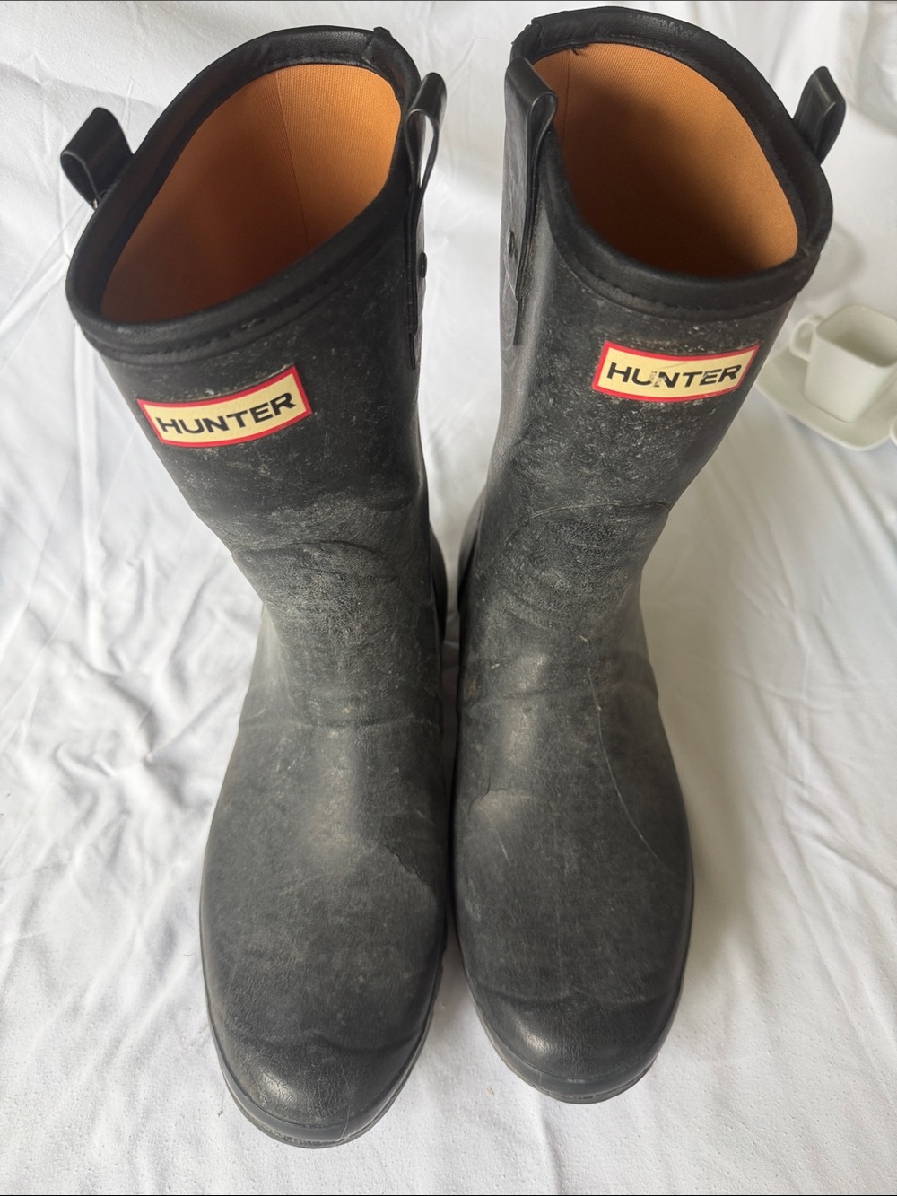 Hunter Men's Black Rubber Rain Work Boots Size 11 US
